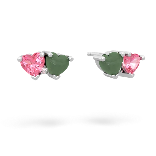 pink sapphire-jade  earrings