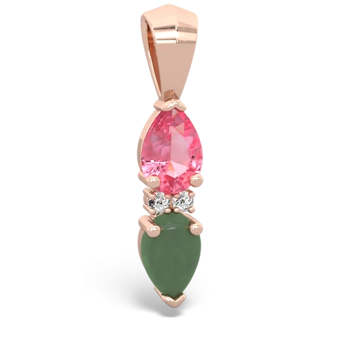 pink sapphire-jade bowtie pendant