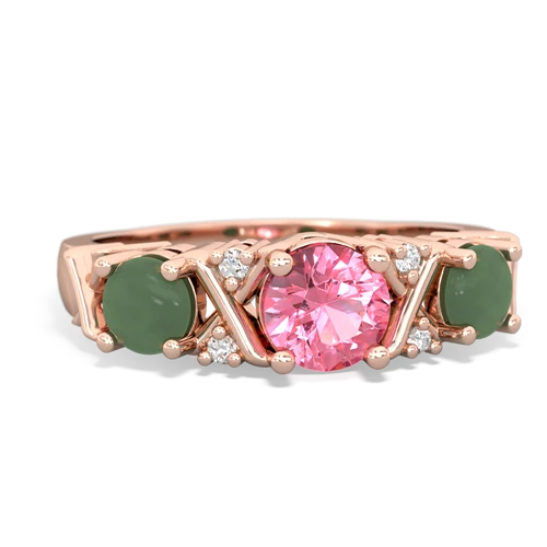 pink sapphire-jade timeless ring