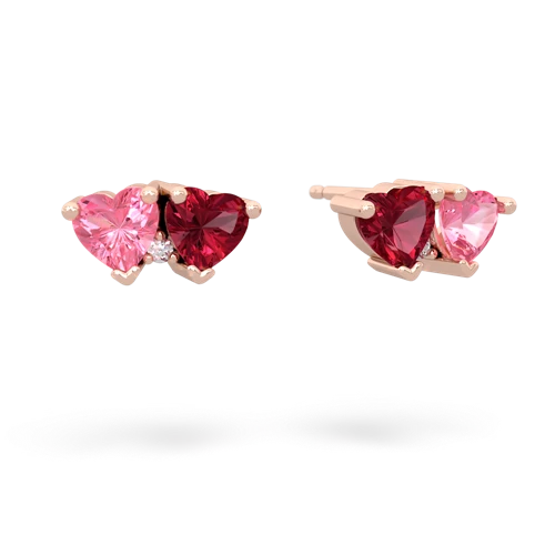 pink sapphire-lab ruby  earrings