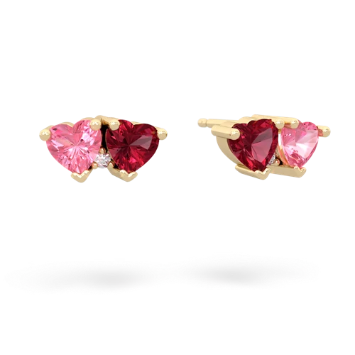 pink sapphire-lab ruby  earrings