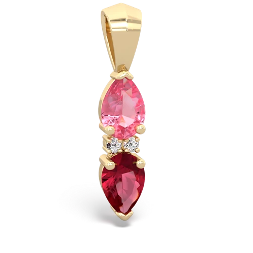 pink sapphire-lab ruby bowtie pendant
