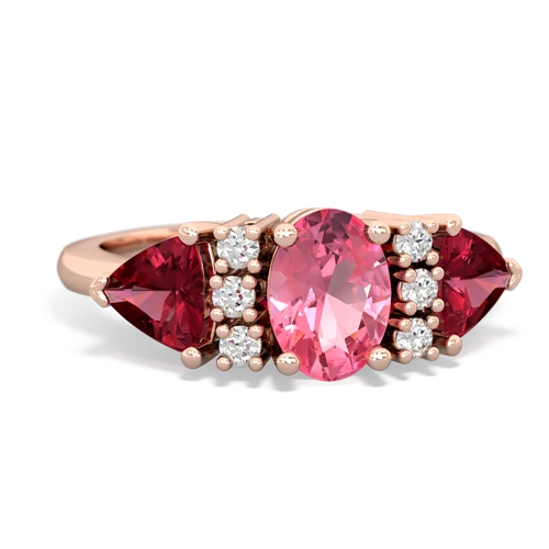 pink sapphire-lab ruby timeless ring