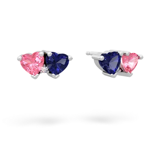 pink sapphire-lab sapphire  earrings