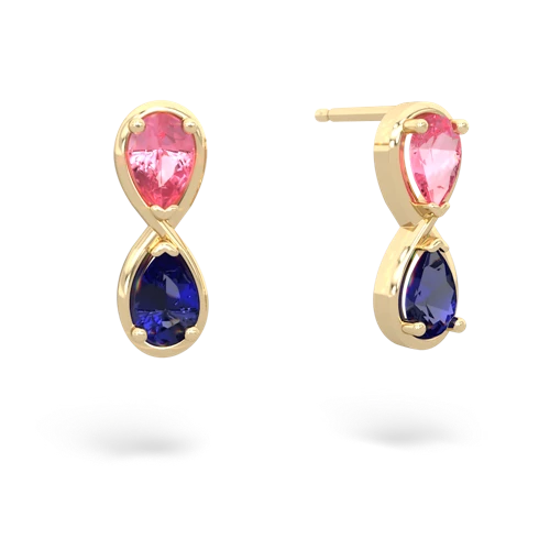 pink sapphire-lab sapphire infinity earrings