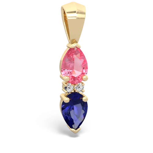 pink sapphire-lab sapphire bowtie pendant