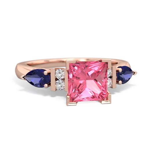 pink sapphire-lab sapphire engagement ring