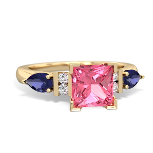 pink sapphire-lab sapphire engagement ring