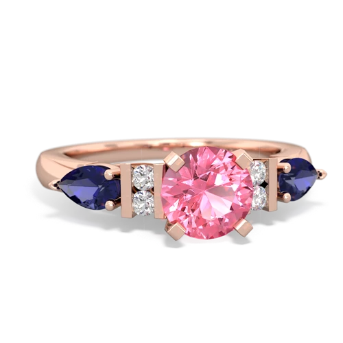 pink sapphire-lab sapphire engagement ring