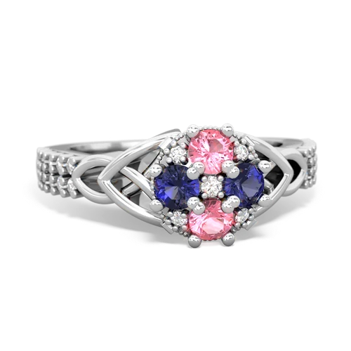 pink sapphire-lab sapphire engagement ring