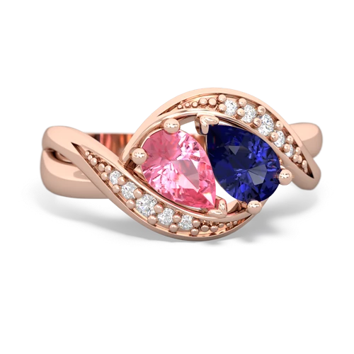 pink sapphire-lab sapphire keepsake curls ring