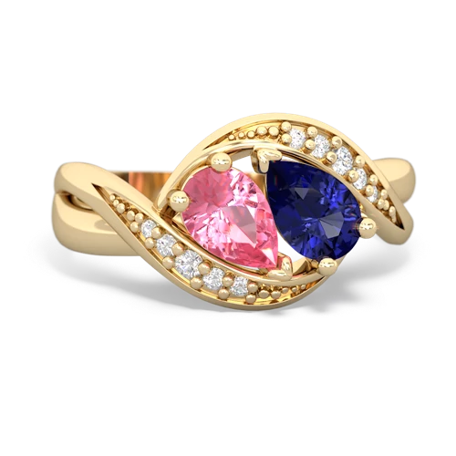 pink sapphire-lab sapphire keepsake curls ring