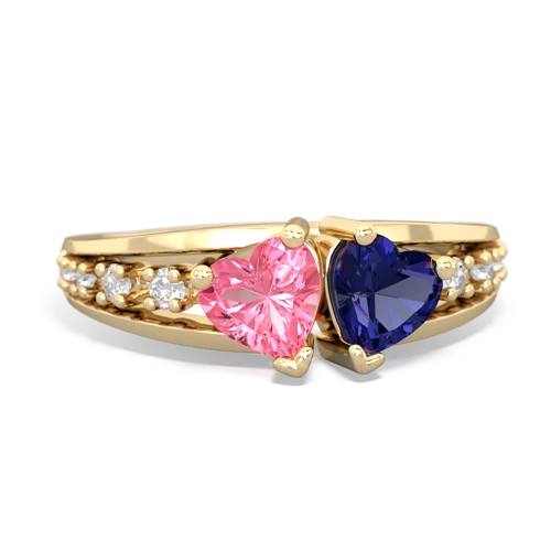 pink sapphire-lab sapphire modern ring