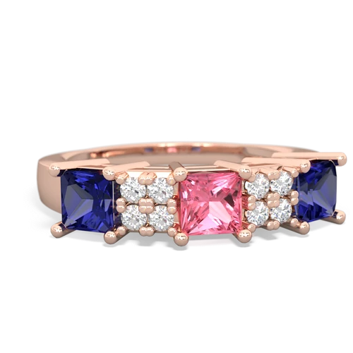 pink sapphire-lab sapphire timeless ring