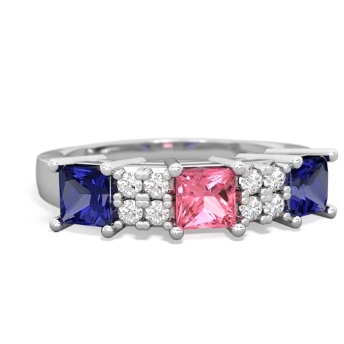 pink sapphire-lab sapphire timeless ring