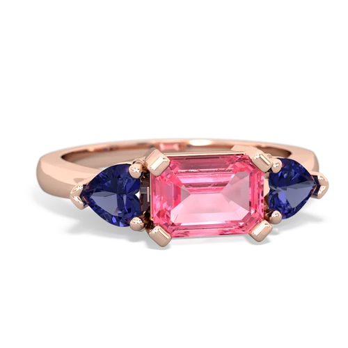 pink sapphire-lab sapphire timeless ring