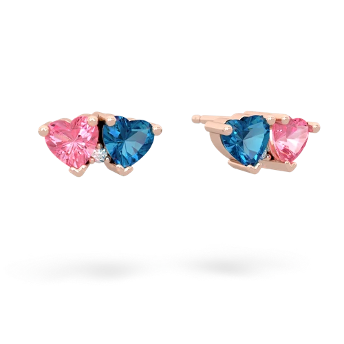 pink sapphire-london topaz  earrings