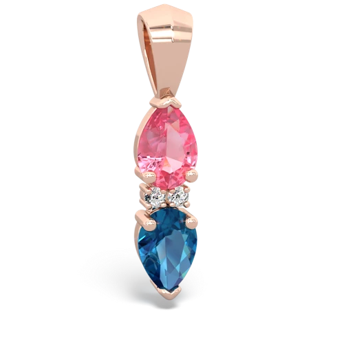 pink sapphire-london topaz bowtie pendant