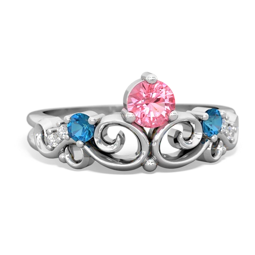 pink sapphire-london topaz crown keepsake ring