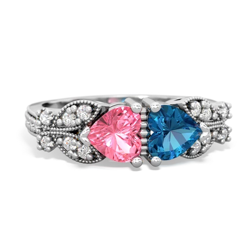 pink sapphire-london topaz keepsake butterfly ring