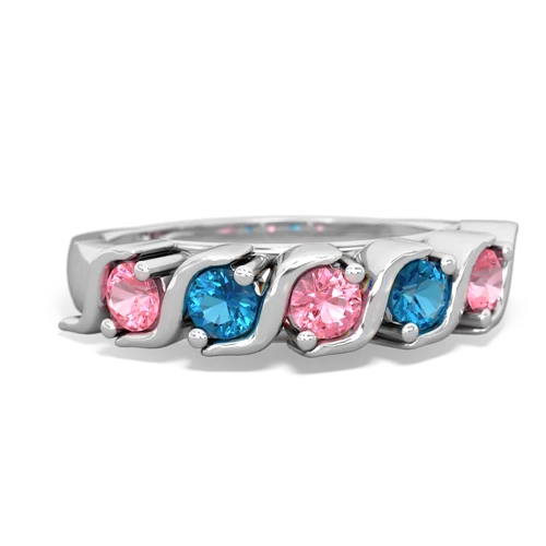 pink sapphire-london topaz timeless ring