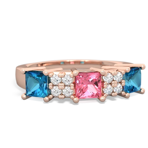 pink sapphire-london topaz timeless ring