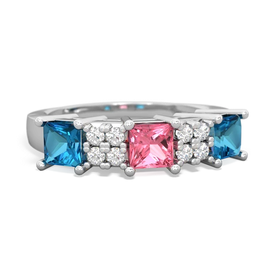 pink sapphire-london topaz timeless ring