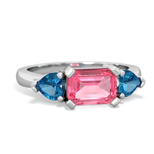 pink sapphire-london topaz timeless ring