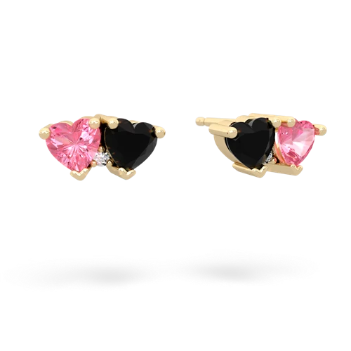 pink sapphire-onyx  earrings