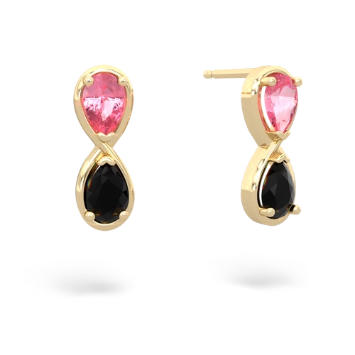 pink sapphire-onyx infinity earrings