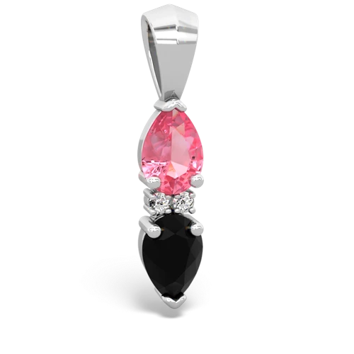 pink sapphire-onyx bowtie pendant