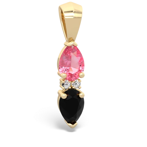 pink sapphire-onyx bowtie pendant
