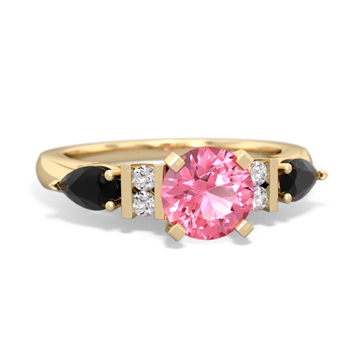 pink sapphire-onyx engagement ring