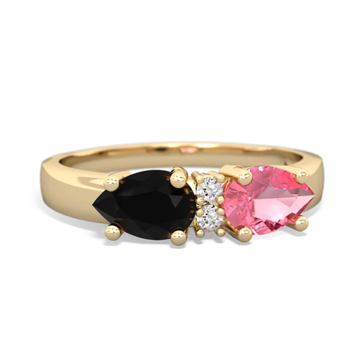 pink sapphire-onyx timeless ring