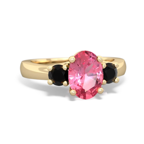 pink sapphire-onyx timeless ring