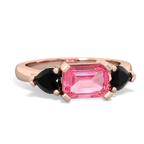 pink sapphire-onyx timeless ring