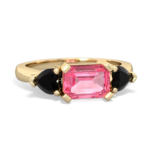 pink sapphire-onyx timeless ring