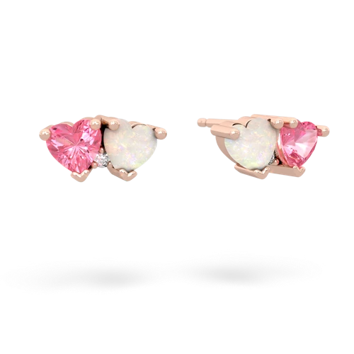 pink sapphire-opal  earrings