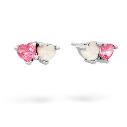 pink sapphire-opal  earrings