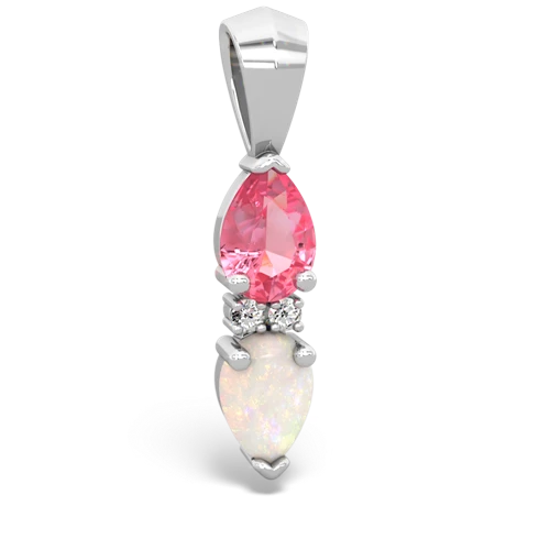 pink sapphire-opal bowtie pendant