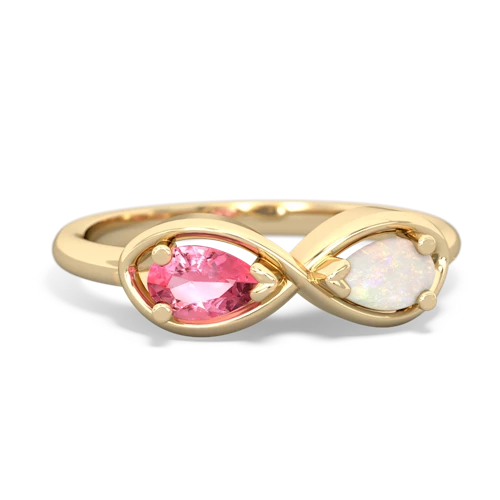 pink sapphire-opal infinity ring