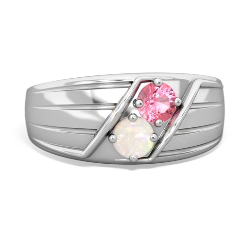 pink sapphire-opal mens ring