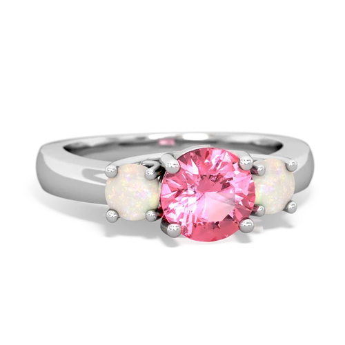 pink sapphire-opal timeless ring