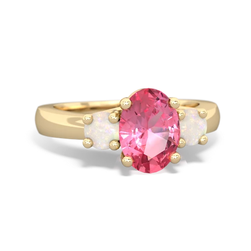 pink sapphire-opal timeless ring