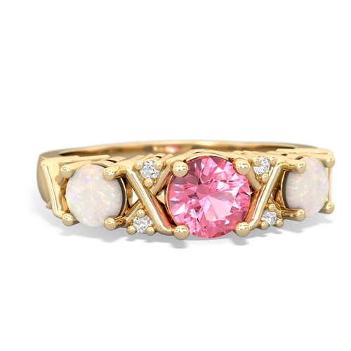 pink sapphire-opal timeless ring