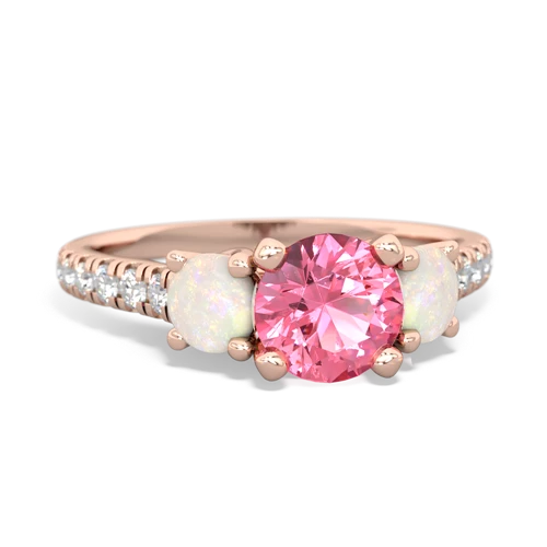 pink sapphire-opal trellis pave ring