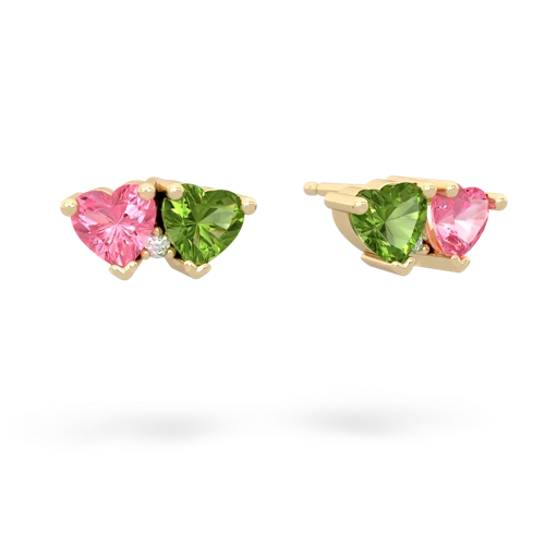 pink sapphire-peridot  earrings