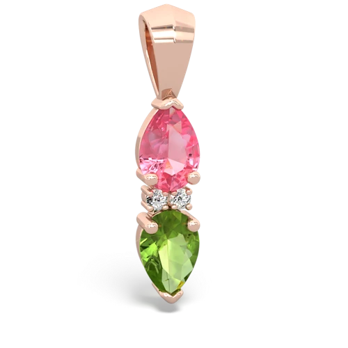 pink sapphire-peridot bowtie pendant