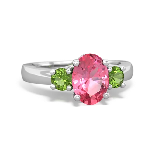 pink sapphire-peridot timeless ring