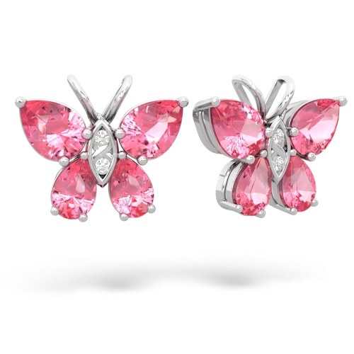 pink sapphire-pink sapphire butterfly earrings